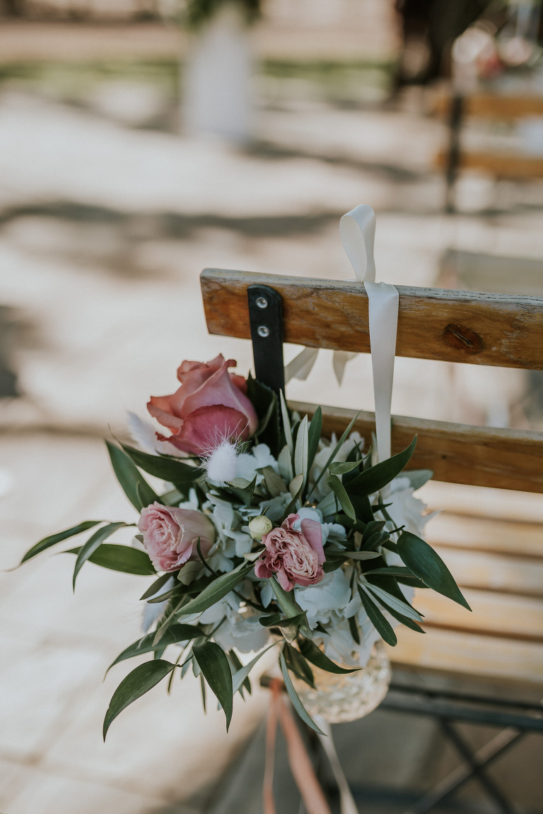 wedding ceremony floral detail 