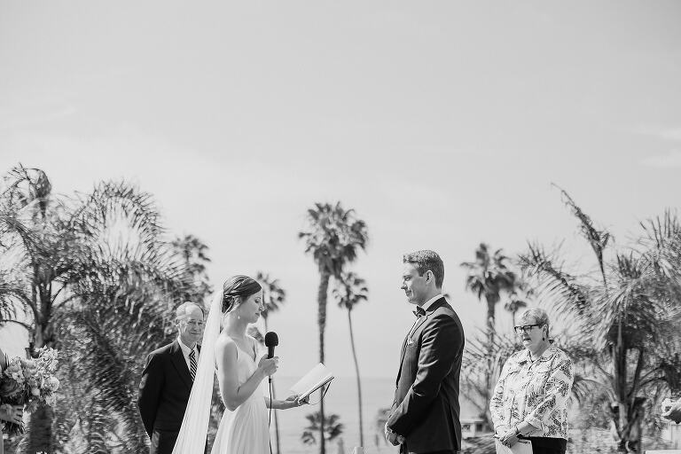 wedding ceremony at la valencia wedding
